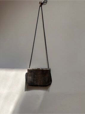 B May - Metallic Python and Suede Crossbody Bag